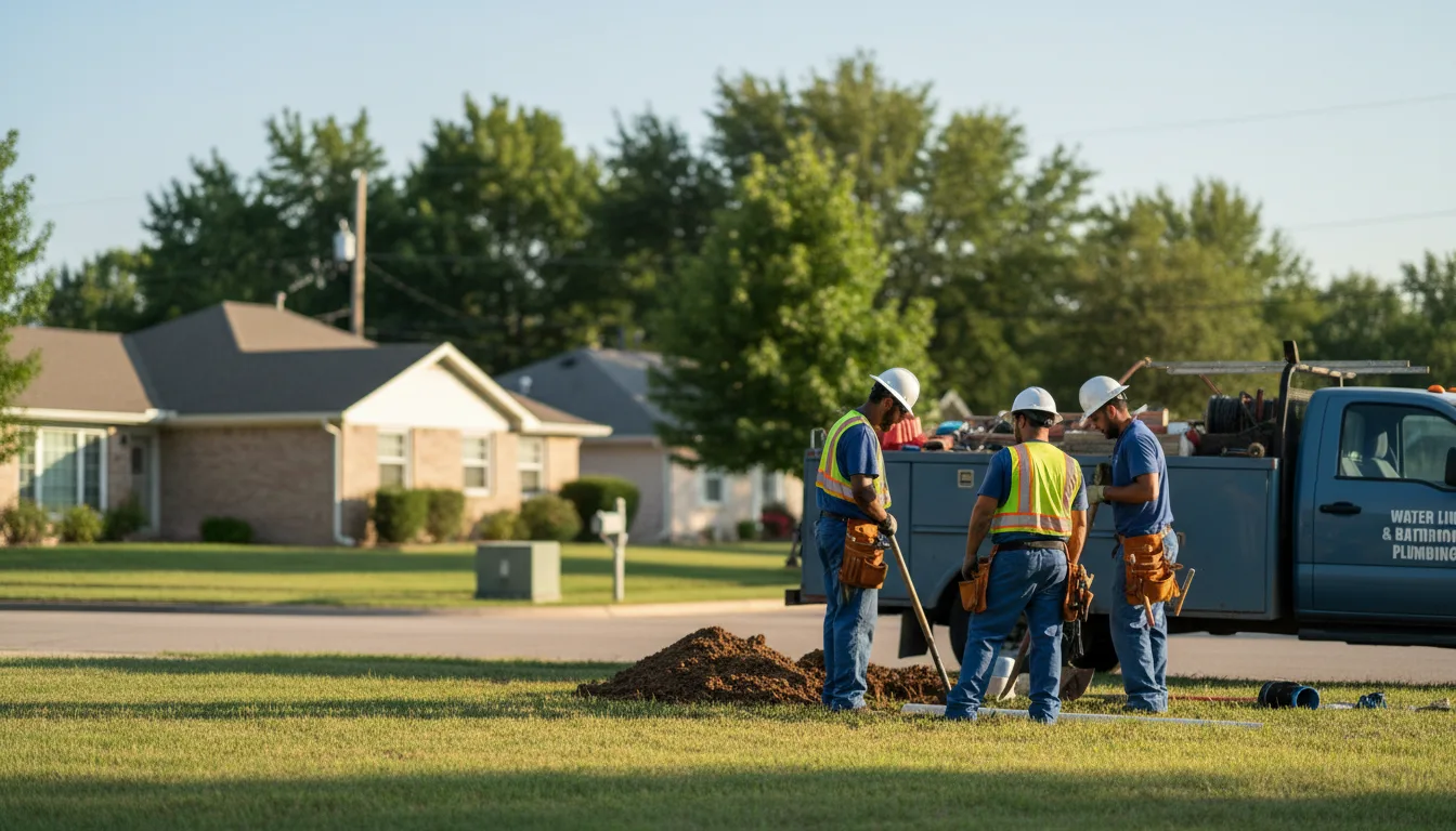 Residential water line and bathroom plumbing service in Alexandria, NE